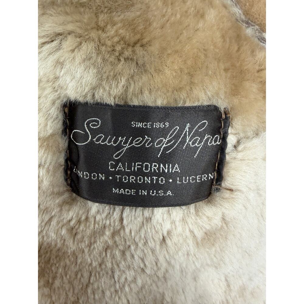 Bloomingdale’s Sawyer Napa Leather Fur Coat Women’s Size 10 Shearling Lined - Picture 5 of 8